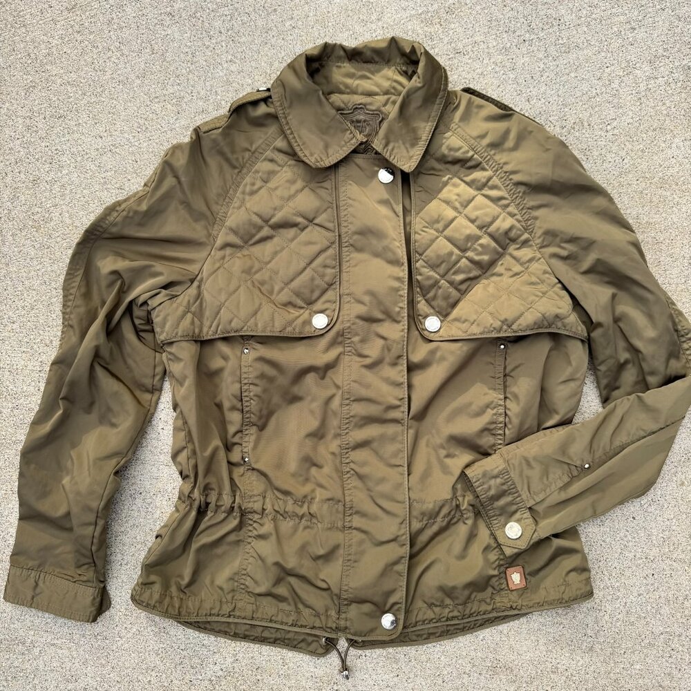 Massimo Dutti Gold Sateen Technical Jacket - Large